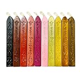 10 Stück Retro Siegelwachs, Siegelwachsstäbe mit Dochten,...