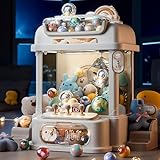 HBDSMLPL Mini Greifautomat mit Fernbedienung, Spielautomat mit 8 Planeten,2 Pandapuppen,25 Puppen,20 Gashapons Geschenke für Erwachsene,Kinds,White