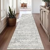 Homcomodar Boho Flur Teppich Läufer 65x240cm rutschfeste Waschbare Läufer Flur Distressed Teppich Läufer für Flur Entryway Wäsche Daneben