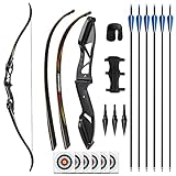 The7boX Bogenschießen Recurve bögen 30 lbs, Bogen und Pfeil Set für Erwachsenen Langbogen Rechtshänder Outdoor Zielübung Sportwettbewerb