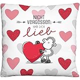 Sheepworld Plüschkissen Motiv Hab Dich lieb - Zierkissen, 25 cm x 25 cm, 100% Polyester - Geschenk, Valentinstag, Dekoartikel - 48524