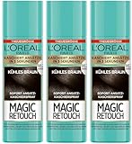 L'Oréal Paris Magic Retouch Ansatz-Kaschierspray Kühles Braun, für stufenlose und natürliche Übergänge, Kaschiert Ansätze bis zur nächsten Haarwäsche, 3er Pack (3 x 90 ml)