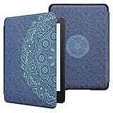 WALNEW Hülle für 6,8' Kindle Paperwhite, dünne und leichte Schutzhülle Tasche für Neue Kindle Paperwhite Signature Edition (11. Generation - 2021) mit Auto Sleep/Wake, Blaue Blume