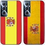 Schutzhülle für Realme C65 4G I Retro-Spanien-Flagge bedruckt I TPU-Gel-Silikon I 2 Stück