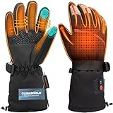 Beheizbare Handschuhe Damen Herren, 3 Einstellbarer Temperatur Beheizte Handschuhe Mit 7.4V 3000MAh Wiederaufladbare Akkus, Handwärmer Handschuhe für Winter Wandern Motorrad, Skifahren, Radfahren