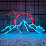 Anywin Mountain Neon Sign für Wanddekoration, Dimmable Sunrise Sunset Led Signs mit Eisbergen Neon Signs Art für Wohnzimmer, Schlafzimmer Gaming Room, Hotel Dekor, coole Geschenke für Freunde