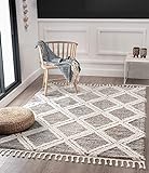 the carpet Vera Handmade-Look, 3D Effekt, Rauten-Muster Breit, Hochflor 30 mm, Super Weicher Wohnzimmer Teppich, 160x230 cm
