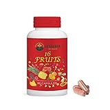 16 Früchte in Kapseln | Bio-Fruchtzugänzungsmittel | Aloevera, Ananas, Banane, Cranberry, Zitrone, Kirsche, Erdbeere, Himbeere, Mango, Papay, Apfel, weiße Traube, rote Heidelbeere, Wildbeere