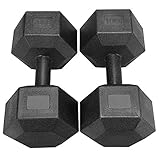 Yaheetech Kurzhanteln 2er Set Hantelset Fitness Hantel PVC Dumbbells aus Beton für Krafttraining, 2 x 10 KG