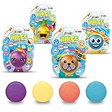 INKEE Craze Funny Faces Badekugeln 4er Set Emoji Badebomben Kinder Farbwechsel Schaumbad lustige Badezusatz Kinder Badesalz für Kinder Baby Badewanne 30288