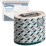 Kleenex Kosmetiktücher / Taschentücher Box 8826 - weich, robust und saugfähig - Ovale Box mit 3-lagigen Kosmetiktüchern, 10 x 64 (640 Papiertaschentücher), weiß, parfümfrei