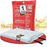 NTG Feuerlöschdecke – Löschdecke 1x1m für Küche & Zuhause – DIN EN 1869:2019 Zertifiziert – Feuerdecke für Notfälle, inklusive Fettbrand – Brandschutzdecke hinterlässt Keine Rückstände (1x1m 1er Set)