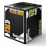 Yes4All Soft Wooden Core Plyo-Box aus weichem Schaumstoff, Crossfit, MMA, plyometrisches Training – 3-in-1 Sprungbox mit Holzkern (30/24/20), Schwarz, A. Versione nera Sportiva, 76.2 x 61 x 50.8 cm