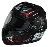 protectWEAR Motorradhelm FS-801-99R schwarz/rot-Gr.M