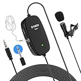 SYNCO Mikrofon-Krawatten-Reiter-Tieftöner, Lav-S6M2 Lapel Mikrofon Smartphone Omnidirektional Kondensator Mic Audio 3.5mm Clip-on für Kamera Android DSLR Telefon PC Videokameras