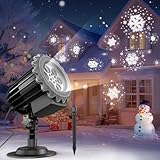 Schneeflocken Projektor Licht 3D-Effekt, Schneeflocke LED Weihnachtslicht Projektor – Wasserdichte Feiertagsdekorationen für Außen, Hof und Haus
