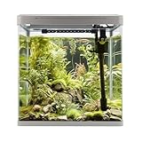 VIALIA Aquarium Komplettset mit LED-Beleuchtung, Pumpe und Filter, 38x24x43 cm, 30 Liter, Schwarz, Glasbecken für Fische und Wasserpflanzen