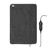 OneConcept Magic-Carpet DX - Heizmatte, Heizteppich, elektrisch, 100 Watt, 3 Heizstufen, Timer Funktion, 60 x 40 cm, geringer Stromverbrauch, strapazierfähig, Bezug waschbar, grau