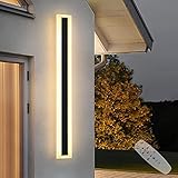 HMAKGG LED Lange Wandleuchte Aussen, Dimmbar Wandlampe Außen mit Fernbedienung, IP65 Wasserdicht Aussenlampe Wand für Treppenhaus Villa Garten Terrassenbeleuchtung, 72W/120CM