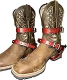 Sporenriemen-Set für Erwachsene, aus Leder, 2,5 x 40,6 cm, EPT Bull Riding Gear
