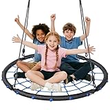 Nestschaukel,120 cm große Baumschaukel in Spinnennetzform,höhenverstellbar, 200 kg Tragkraft, Zwei Schaukelmodi für den Innen- und Außenbereich