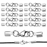 Sekfpnk 10 Stück Kettenverschluss Edelstahl, DIY Schmuckzubehör, Hummerschnalle Verschluss Kette, Geeignet für Lederkordeln, Halsketten, Armbänder und anderen Schmuck (Silber)