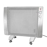 MAUK® Wärmewellen Heizgerät Stand + Wandgerät rollbar 1500W (Thermostat und Überhitzungsschutz)