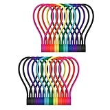 SMART&COOL Wiederverwendbare Magnetische Kabelbinder, Multifunktionale Silikon Magnet Kabelbinder für Kabelmanagement und Organisieren, 10 Farben Magnetic Cable Ties, 182 mm(20 Stück, Bunt)