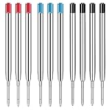 10 Stück Großraumminen für Kugelschreiber,Kugelschreiber Minen,Kugelschreibermine,Kugelschreiberminen,Kugelschreiber Ersatzminen für das G2-Format,1.0mm Strichstärke,3 Farben