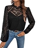 GORGLITTER Damen Elegant Blusen Stehkragen Oberteiel...