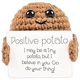 Pocket Hug Positive Kartoffel, Mini-Plüsch Figuren Lustige Positive Potato Puppe, Kreative Strickwolle Kartoffel Puppe Geschenke für Frauen, Abschiedsgeschenk Kollegen, Beste Freundin Geschenke-large