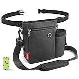 AEMIAO Leckerlibeutels Hunde mit Wasserflaschen Halter, Multifunktionaler Futtertasche Hundetraining Hund Leckerlitasche mit Herausnehmbaren Innentasche, Kotbeutelspender