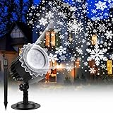 Carastek Schneeflocken Projektor, Led Projektor Weihnachten Aussen, Snowflake Projektor Weihnachten Aussen Wasserdicht IP44 für Innen und Außen Dekoration Weihnachts Party Hochzeit