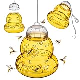 KADAX Wespenfalle zum Aufhängen, Insektenfalle gegen Wespen für Garten, Terrasse und Balkon, Wespenfänger aus Kunststoff für natürlichen Lockstoff (13 x 16 cm)