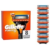 Gillette Fusion 5 Rasierklingen, 8 Ersatzklingen für Nassrasierer Herren mit 5-fach Klinge