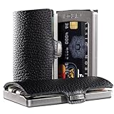 I-CLIP Original Mini Wallet mit Geldklammer - Slim Wallet - Leder Geldbörse - Premium Portemonnaie - Kartenetui - Pure Schwarz