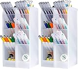 Lostwry 4 Stück Stiftehalter Organizer, Schreibtisch Stifteköcher, Stifthalter Bleistift Aufbewahrungsbox Pinselbehälter Organizer Stifte Halter für Büro Heimbedarf, Weiß