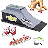 CS COSDDI Finger Skateboard Rampe Set, Mini Finger Skateboard Rampen Finger Skate Park Mini Fingerboard Skate Ramps Kit, Fingerboard Rampe FingerSkate Boarding Sporttraining für Kinder (Grey E)