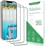 Pokolan Displayschutzfolie kompatibel mit iPhone 13, 13 Pro Panzerglasfolie, Ultra HD, 9H Härte, kratzfest, einfach zu installieren – hüllenfreundlich, 3 Stück