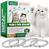 QLIGES Zecken-Flohband Katze, Flohhalsband für Katzen 4Pcs,...