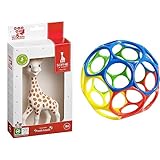 Vulli Sophie La Giraffe Fresh Touch 516910 Dose & Bright Starts, Oball Classic, flexibler und leicht zu handhabender Ball, sensorisches Aktivitätsspielzeug für Kinder aller Altersstufen, mehrfarbig