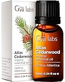 Gya Labs Ätherisches Atlas-Zedernholzöl Bio für Haarwachstum & Diffusor – 100% reines und natürliches ätherisches Öl Zedernholzöl Bio für Aromatherapie & Haut in therapeutischer Qualität (10 ml)