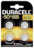 Duracell 2032 Lithium-Knopfzellen, 3 V, 4 Stück