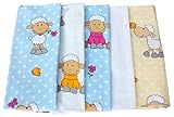 ByBoom - Moltontücher - Baby Flanellwindeln - Spucktücher - Bunt - 70x80 cm - 5er Pack, 100% Baumwolle - kuschelig - weich; MADE IN EU