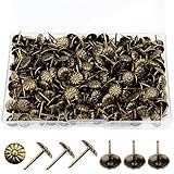 300 Stück Polsternägel, Vintage Polsterung Nägel, Polsternäfel Reißzwecken Heftzwecken Dekorative Nägel zum Dekorieren von Sofas, Türen und Anderen Möbeln 11 * 17 mm/0,43 * 0,66 Zoll(Grüne Patina)