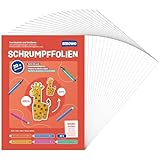 Smowo® 20 Stück Schrumpffolien transparent - schrumpfende Plastikfolien zum basteln - A4 schrumpffolienplatten matt