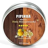 Möbelwachs Farblos, Natürliche Holzpflege Bienenwachs Wasserdicht Abriebfest zur Möbelpflege & Holzschutz von Holzmöbel, Holzwachs Antikwachs Poliermittel für Holz und Möbel 100g mit Schwamm（Zitrone）