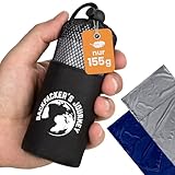 Backpacker's Journey Hüttenschlafsack (nur 168g), ultraleichter und platzsparender Reiseschlafsack aus Polyester. Ideal für Backpacking, Hostels und Hütten (90 cm, grau)