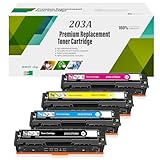 SIWANYS Kompatible 203A Tonerkartuschen als Ersatz für HP CF540A CF541A CF542A CF543A zur Verwendung mit M281fdw M254dw M254nw M254dn M280nw M281fdn Druckertoner (mit Chip),4 Colors-1 Pack