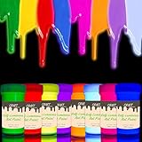 ELAORY Fluoreszierende Schwarzlicht Farben 8 x 20ml Leuchtfarben Nachtleuchtend Acrylfarben Farbe mit Glow-Effekt unter UV-Licht für Ornamenten, Leinwände(Leuchtende Beschichtungen - Nicht Textil !!)